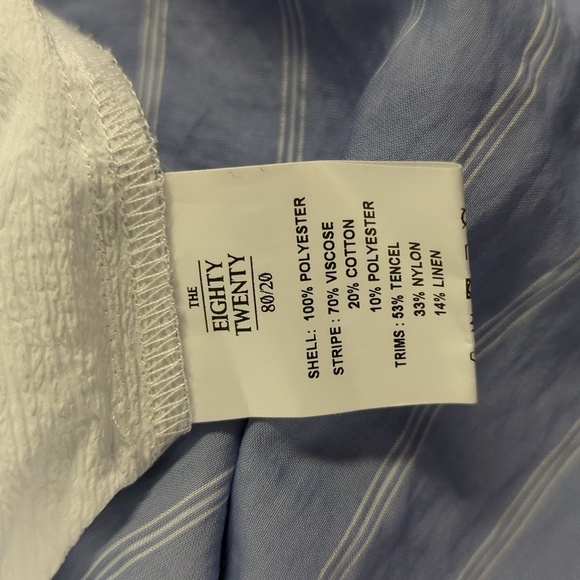 Eighty Twenty 8020 Colorblock Shirt White Blue S Business casual preppy minimal - Picture 7 of 8